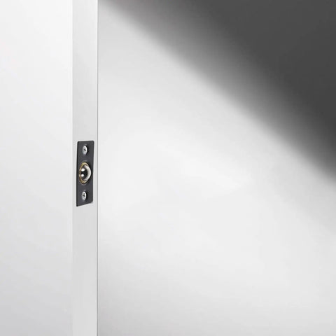 Four Adjustable Stainless Steel Door Ball Catches With Strike Plates, Wear Resistant Invisible Design Hidden Door Hardware For Home And Office Black Matte, Quiet Close Durable Setup on door edge