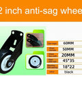 2 inch Anti Sag Wheel with durable black bracket and rubber wheel for Adjustable Cabinet Door Bottom Support.