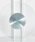 Go-To Heavy-Duty Glass Lazy Susan Turntable for Dining Tables, 360 Degree Swivel Serving Tray, transparent with metal center