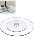 Tempered Glass Lazy Susan Turntable Rotating Tray For Dining Tables And Centerpieces, Large Diameter, 360 Degree Spin, Table Display