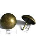 Top Drawer Vintage Brass Upholstery Tacks For Sofas And Headboards One Inch Round Decorative Furniture Nails measuring 25mm.