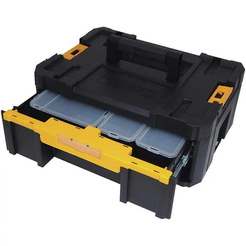 Sturdy TSTAK III Tool Organizer With Single Deep Drawer Heavy Duty Latches Removable Cups For Small Parts Stackable Modular Case