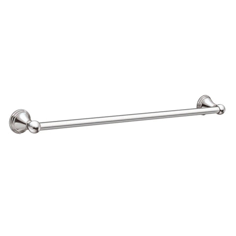 Preston Collection Chrome 18 Inch Wall Mounted Towel Bar No Fuss No Frills Sleek And Simple Bathroom Essential, side view.