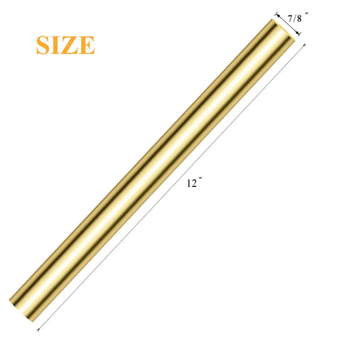 Brass Round Rod Stock Seven Eighths Inch Diameter Twelve Inch Length Lathe Bar, golden bar with size dimensions