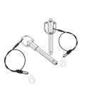 Two Pack Quick Release Pins Three Eighths Inch Diameter By One And A Half Inch Length Push Button Ball Locking Pins With Ring Handle