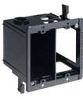 Two Gang Cut In Electrical Power And Low Voltage Old Work Combo Box for Existing Construction, black plastic