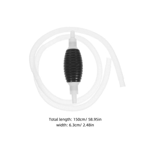 Heavy Duty Manual Oil Transfer Pump With Thick Plastic Siphon Tube for Effortless Fluid Extraction And Gas Cleanup, 150cm long.