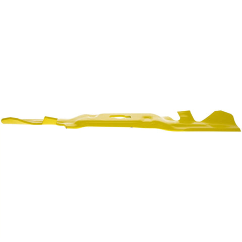 Side view of yellow Heavy-Duty 50-Inch Ultima Xtreme Blade Set For Zero-Turn Mowers With Mulching And Bagging Power, OEM 490-110-C204 Replacement