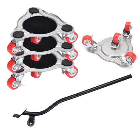 4 Pack Heavy Duty Furniture Movers Dolly With 360 Degree Swivel Wheels For Easy Moving Of Sofas Couches Appliances And Pianos 800 Lb Load Capacity with casters and handle