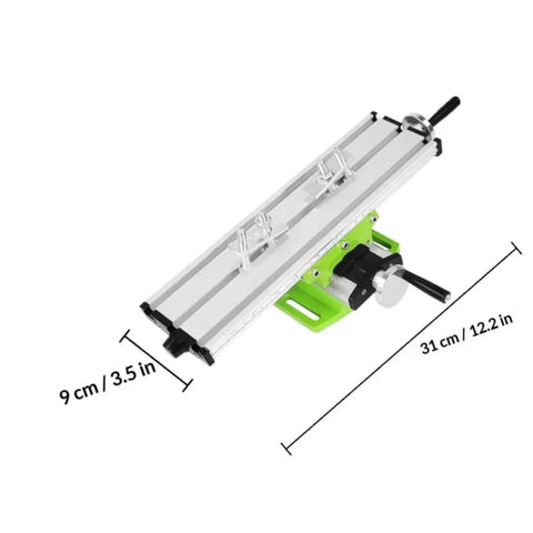 Cabilock Multifunctional Milling Platform For Drilling and Milling Machines Compact Design with green base and adjustable clamps.