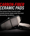 Front brake pads with installation hardware; carbon-fiber ceramic Z36-1680 for Ford Super Duty F-250/F-350/F-450.