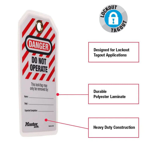 Lockout Tagout Tags Laminated Do Not Operate OSHA Compliant 12 Pack Water Resistant with customizable fields and safety icon
