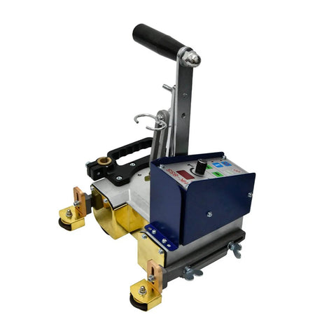 Heavy Duty Portable Automatic Magnetic Welding Trolley Fillet Machine For Steel Structure Angle Jobs 22W with handle and control panel.