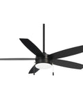52 Inch Ceiling Fan With Integrated 16W LED Light In Coal Finish Five Blade Modern Quiet Motor With Reversible Three Speed And Downrod Included