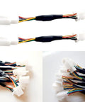 Waterproof 5 Wire Electric Bike Hall Sensor Adapter With PCB Motor Controller For Ebike Throttle Sync, shown in three angles.