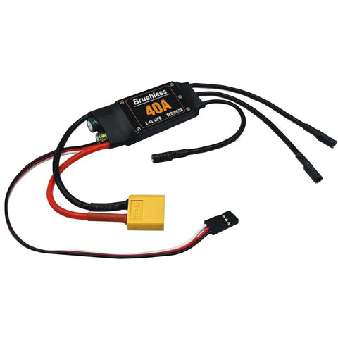 Two Pack 40A Brushless ESC For RC Drones Planes And Helis With XT60 Connector And 3.5mm Bullet Plugs 5V 3A BEC Compatible