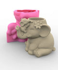 Elephant Planter Silicone Mold For Concrete Pots, Flexible DIY Molding Kit For Flower Pots Or Pen Holders, Cute Elephant Statue Decor Gift.