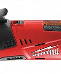 Heavy Duty M12 Quarter Inch Cordless Ratchet Wrench with sturdy grip side view, designed for tough bolt tightening tasks.