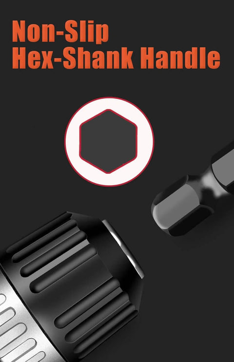 Masonry drill bit set, 10-piece, hex-shank, non-slip handle, front view