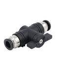 Pneumatic Ball Valve Quarter Inch Push To Connect Fitting Air Flow Control Valve Straight Quick Connect Union, PBT resin, tube-to-tube
