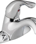 Chrome Centerset Bathroom Faucet For 4-Inch 3-Hole Vanity Sink With Metal Push-Pop Drain Assembly, DIY Friendly Easy Installation