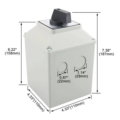 Universal Rotary Changeover Cam Switch 63A 660V Three Phase Three Position With Master Switch Exterior Box LW28 63 4