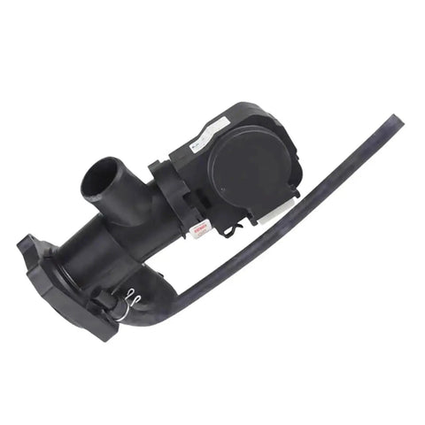 XPQ-6C2 Washer Drain Pump Motor Replacement Kit for Front Load Laundry, black plastic drainage valve assembly with hose