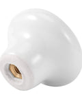 Side view of White Ceramic Cabinet Knobs Set 35 Pcs Vintage Round Drawer Knobs With Screws For Cabinets Drawers Dressers Doors