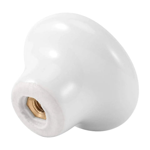 Side view of White Ceramic Cabinet Knobs Set 35 Pcs Vintage Round Drawer Knobs With Screws For Cabinets Drawers Dressers Doors