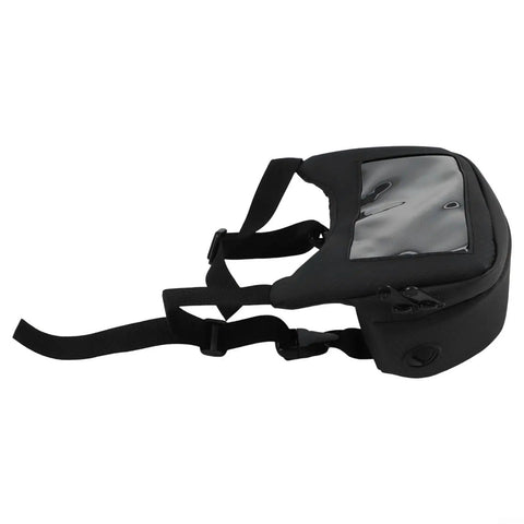 Cool Motorcycle Handlebar Bag With 2 Liters Storage And Phone Window For MTB E-bike Waterproof Tool Kit Rides Daily Commutes Black, side view