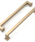 Dope Champagne Brushed Gold Cabinet Pulls 10 Pack 7.5 Inch Center To Center Kitchen Cabinet Handles angled view