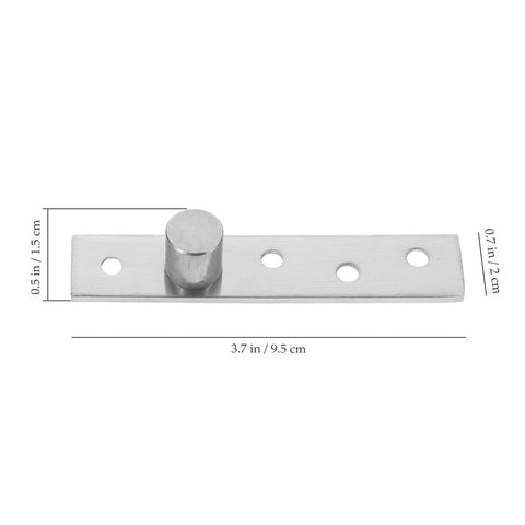 Hidden Door Pivot Hinges 2 Pack Stainless Steel Central Rotation, heavy duty, scratch-resistant, silver finish, dimensions shown