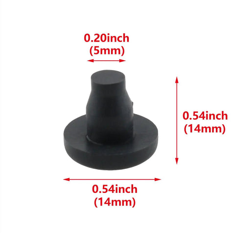 20 Pack Black Stem Bumpers Heavy Duty Furniture Sliders Smooth Glide Floor Protectors For Swivel Chairs And Stools 7Mm Hole Sweet Setup No Scratch PVC Foot Pads black stem bumper showing 0.20 inch and 0.54 inch dimensions