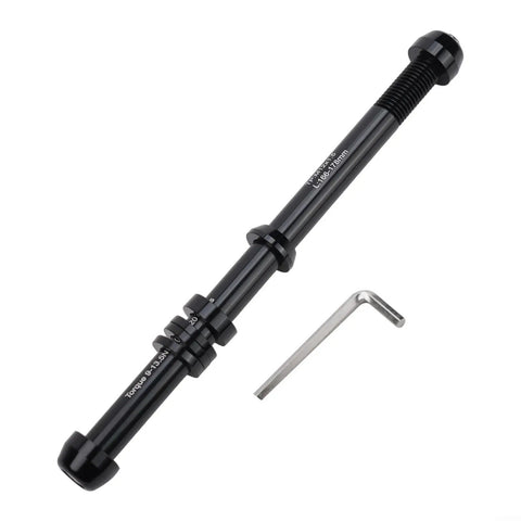 Beefed Up Heavy Duty Adjustable Thru Axle Skewer For Bike Trainers 12x142 to 148mm, CNC Aluminum Alloy, Black P1.5 with wrench