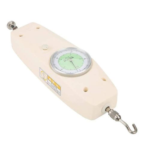 200N Push Pull Force Gauge Dynamometer Kit Analog Dial Meter Handy for Mechanical Force Testing NK 200 Style Push Pull Tester Durable ABS Shell Easy Read Tension and Compression Meter, beige ABS body with hook ends
