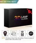 Packaging for Totally Rad 3D Illusion Star Wars Night Light for Kids With 16 Color Change LEDs showing contents list
