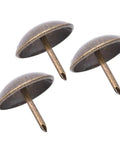 Close-up of Heavy Duty Upholstery Nails Set Of 50 Thickened Decorative Tacks in Vintage Green Bronze showing nail tips, 16x20mm.