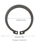 Beefy 50 Piece Snap Ring Set For 507 AC Compressor Clutch With 1.8mm Thick Rings, 49.44mm OD And 40.69mm ID, single ring detail.