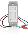 Quiet 3 Speed Ceiling Fan Wall Switch With Slider Control, 1.5 Amp, slim white design with wiring, no pull chain needed.
