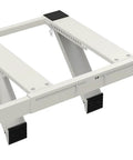 Heavy Duty No Drill Window AC Bracket That Holds Up To 200 Lbs, showing steel construction and epoxy coat, side view.