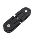 Heavy Duty 360 Degree Swivel Shower Hinge Crafted From Rock Solid Stainless Steel Matte Black Glass Door Hardware top view.