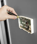 Hand using Magnetic 11 In 1 Screwdriver And Nut Driver Kit With Stubby And Electronics Drivers 3 Piece Set to fix wall panel
