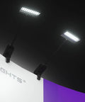 Trade Show LED Display Arm Lights Kit With Connectable Exhibit Arms And Power Cables Includes Clamps And Mounting Brackets For Quick Plug And Play Setup Two Pack Black Bright White Lighting Ready To Roll For Clear Visuals mounted on display