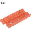 Kickass Magnetic Vise Jaw Pads With Chunky Nylon Grip And Snug V Grooves To Lock Gear Down On Your Bench Sweet Add On For Woodworking Jewelry Repairs And Weekend Shop Projects - orange nylon pads with magnets.