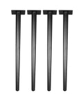4 Pcs Cone Metal Furniture Legs Heavy Duty Iron Table Supports with 80mm base and 3mm wall thickness in black.
