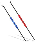 Top Shelf Heavy Duty 9 Inch Double Pointed Scribe Set Featuring Tough Carbide Steel Tips For Sharp Welding And Glass Etching Includes Dual Color Coded Scribers For Quick Metal Or Ceramic Marking Jobs Any Day - Red and Blue Knurled Grip Scribes