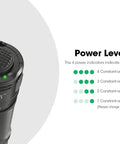 Close-up of power level display on 3500 Lumen USB C Rechargeable EDC Flashlight With Clip And Lanyard, Compact Pocket Light For Everyday Tasks And Emergencies, Sliding Lock Switch For Quick Access And Safety, Up To 415 Yard Throw.