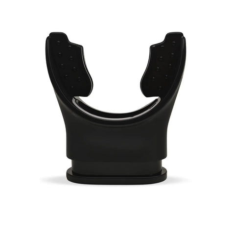 Black Silicone Scuba Mouthpiece For Snorkel Gear And Regulator Ties, Tough, Reusable Comfort Mouthpiece, Front View