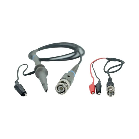 Pocket Digital Oscilloscope Kit With 2.4 Inch TFT Screen connectors and cables, part of the handheld DIY learning set.