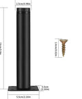 4 Pack Adjustable Metal Furniture Legs 6 Inches High Heavy Duty Cabinet Feet with screw, measurements shown, black finish